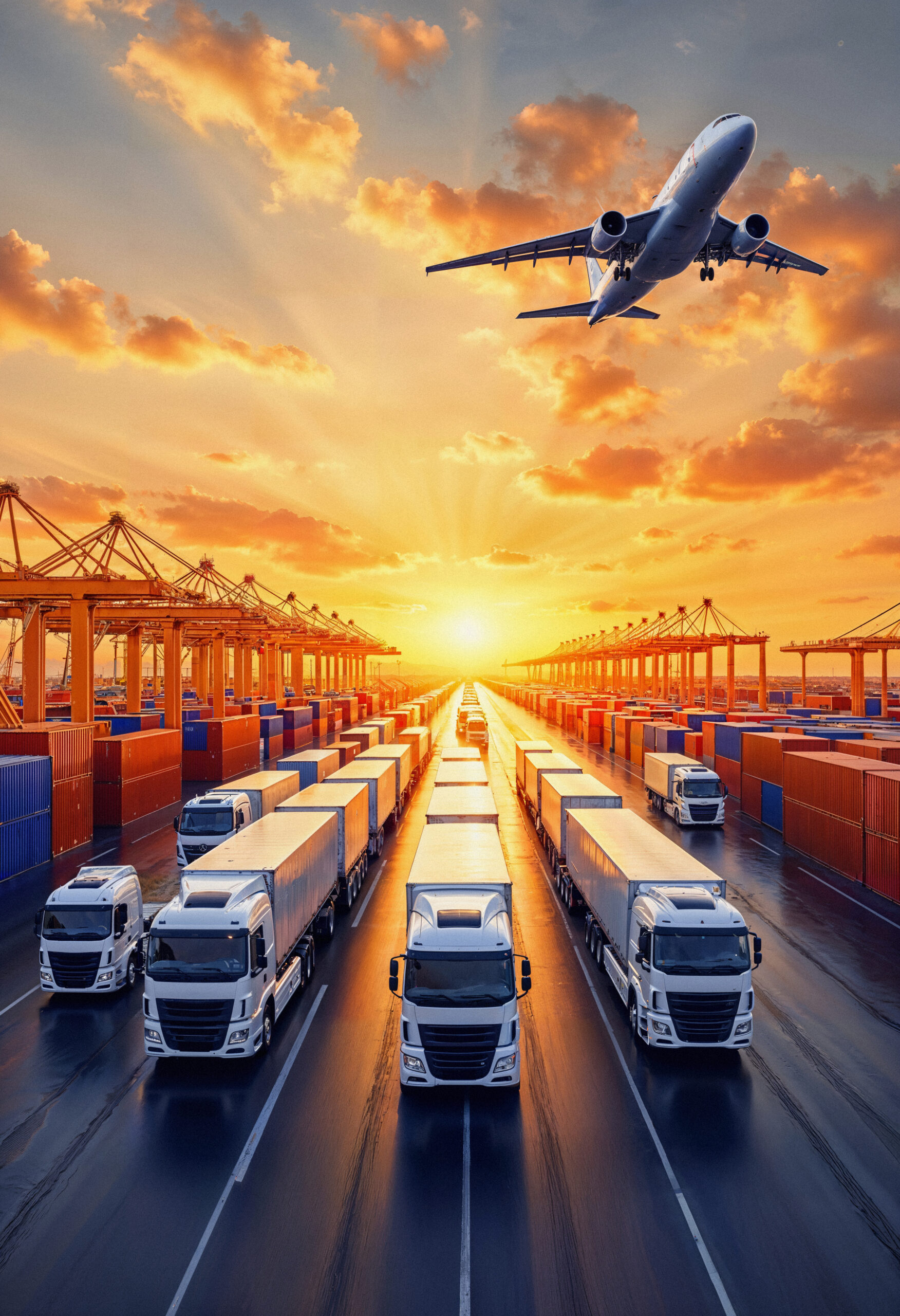 Global Logistics Transportation Network Sunset 2 Scaled